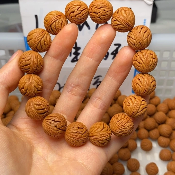 桃核手串15mm左右绣球单圈