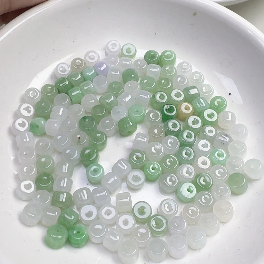 翡翠散珠桶珠五颗