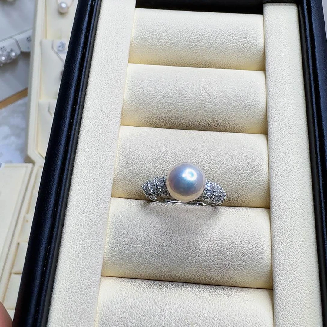 淡水珍珠戒指银S925镶嵌无****士定制款不退不换