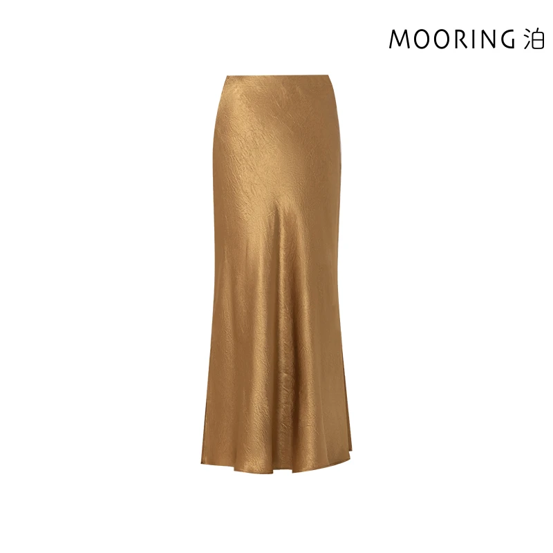 MOORING泊 壅系列 | 高级感重磅醋酸缎面光泽感鱼尾半身裙