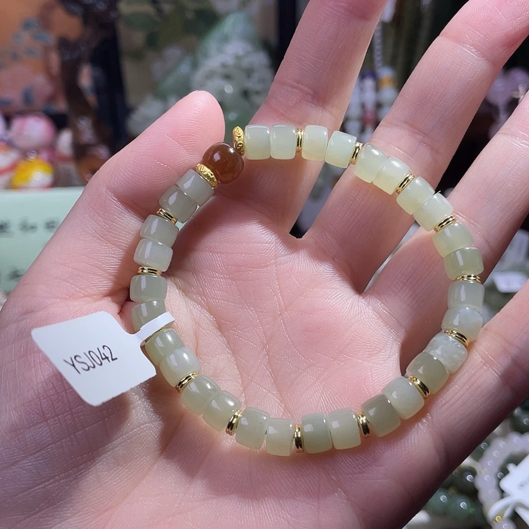 运****和田玉未镶嵌手串晴水直切