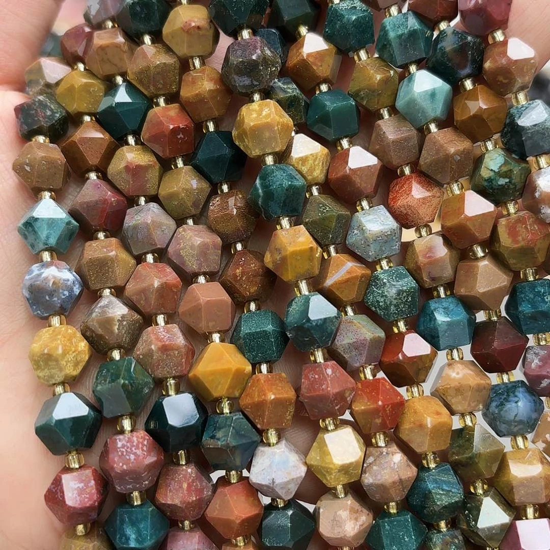 玛瑙/玉髓未镶嵌珠宝半成品卡十海洋玛八角切一条