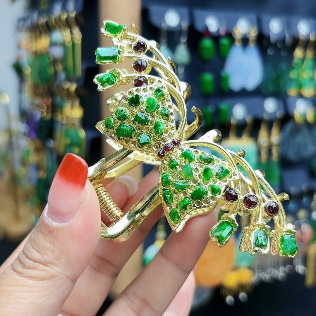 阳***笑翡翠未镶嵌挂件发夹