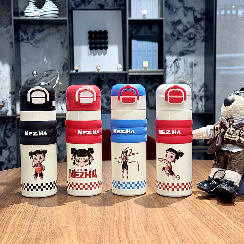 【官方正品授权】小英雄哪吒双饮316不锈钢便携吸管直饮保温杯X006