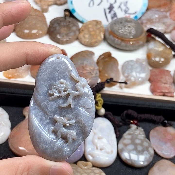 硅化珊瑚（珊瑚玉）未镶嵌颈饰