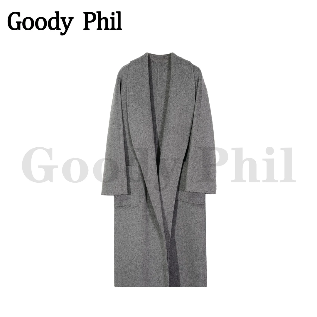 【Goody斐儿】秋冬季大翻领浴袍款贝贝羊驼毛双面呢大衣SC1022