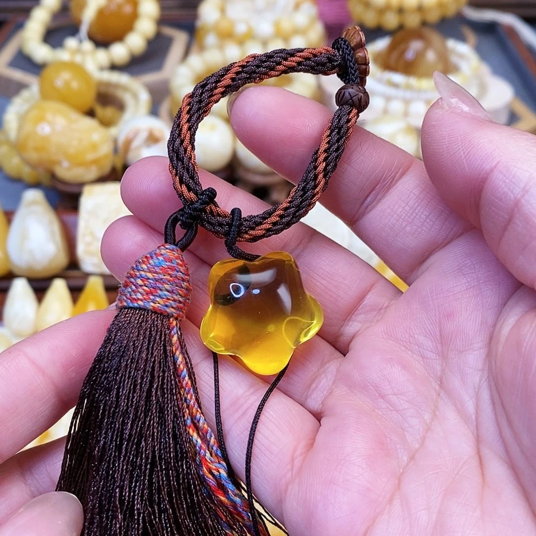 【闪购商品】蜜蜡裸石未镶嵌包包挂