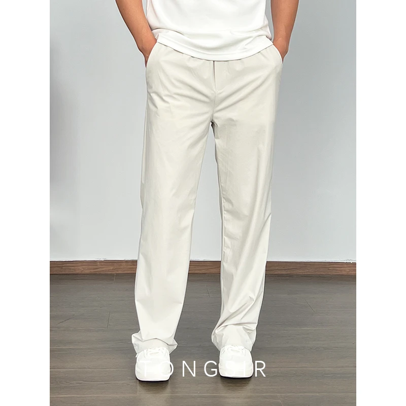 TONGSIR 超薄防透轻量化夏季速干透气休闲长裤男宽松直筒运动裤子