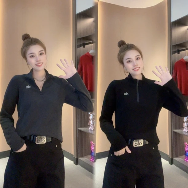 秋冬季新款长袖T恤女洋气2025半高领气质显瘦双面澳绒打底衫