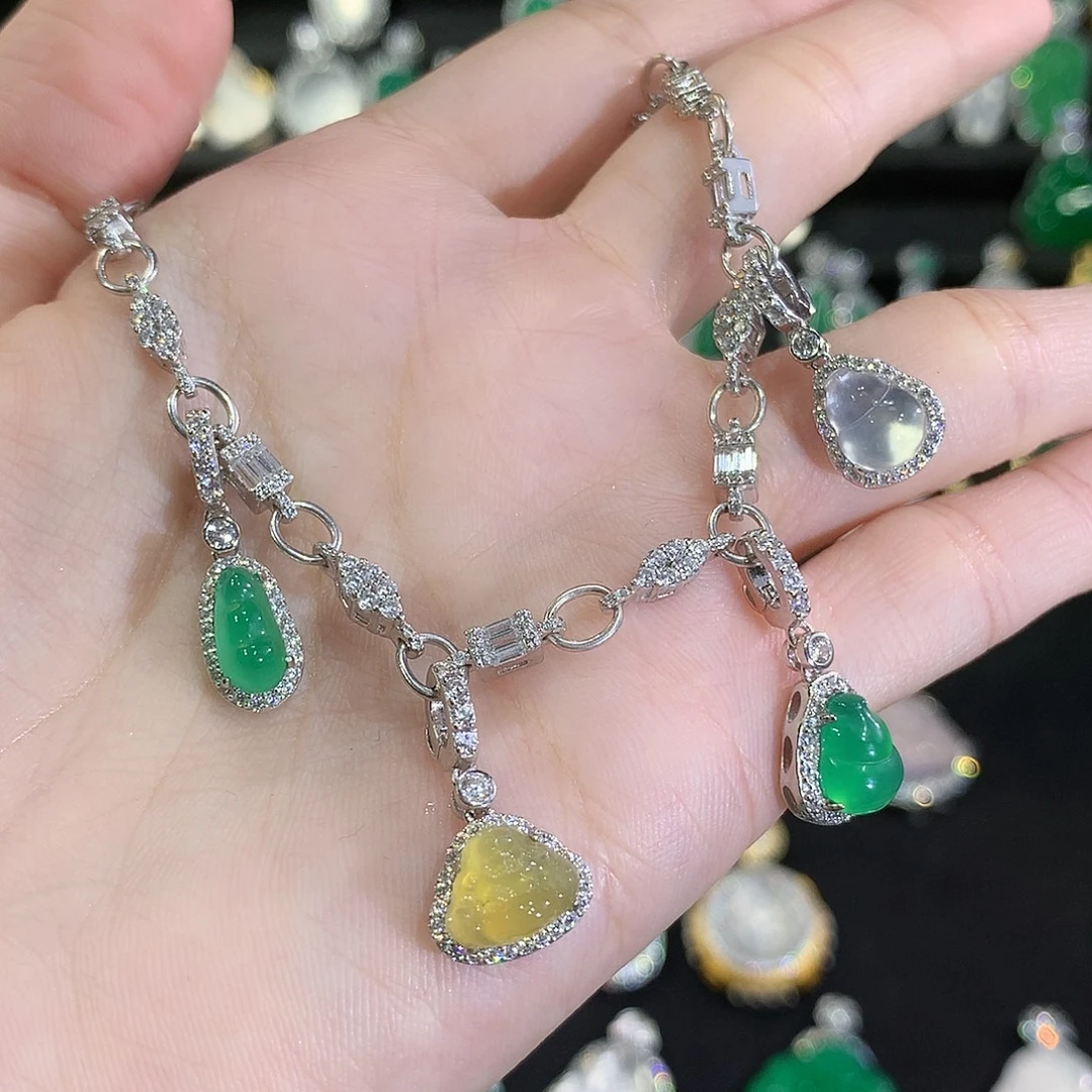 玛瑙/玉髓银S925镶嵌手链