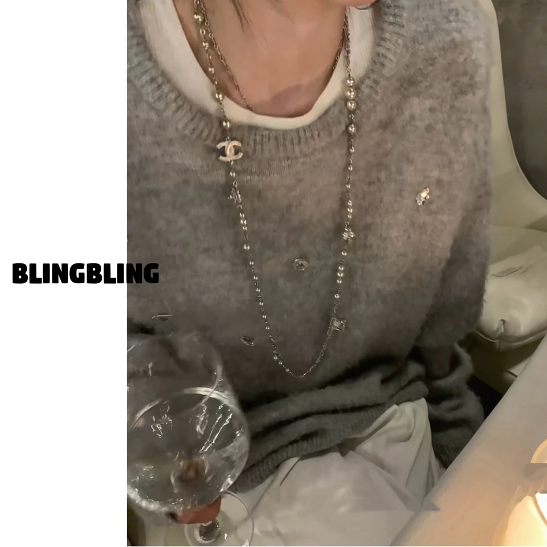 唐不灵微胖《雪山下的潘多洛》通勤时尚复古小众宽松学院风针织上衣