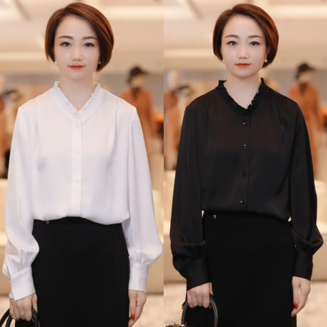 【木耳边小赫本】2025新款女士百搭休闲衬衫7MCSA845