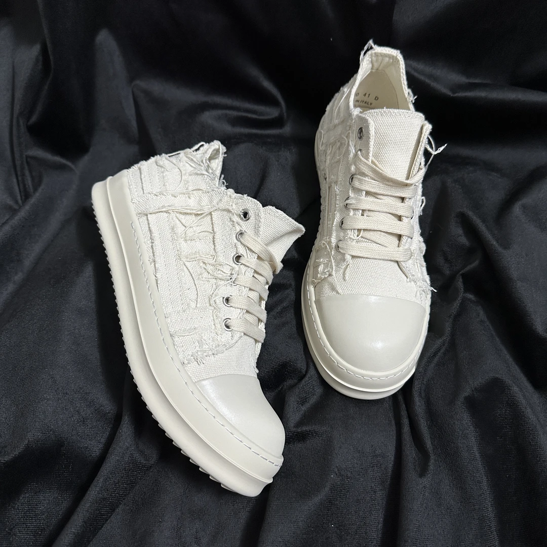 ro鞋不规则牛仔帆布低帮鞋男夏季个性潮流休闲透气百搭时尚板鞋男