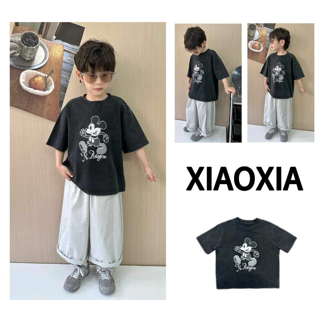 XXJ 2081 低调简韩【韩系米奇】华尔街之炒色T恤短袖纯棉