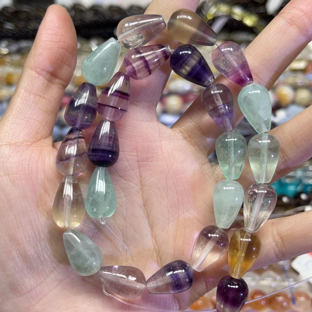 玛瑙/玉髓散珠天然彩莹卡10✖️16长条38厘米