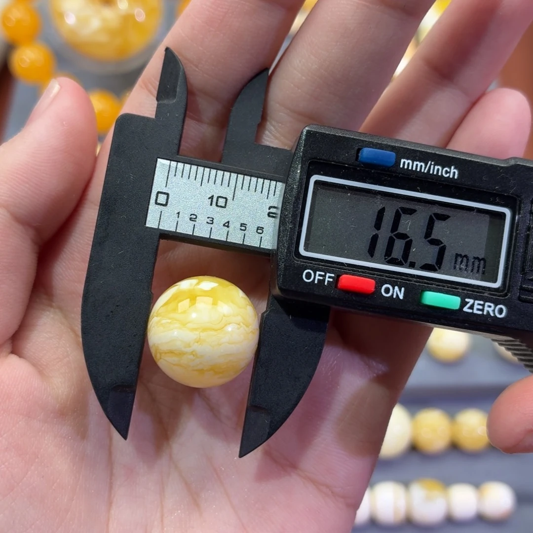 琥珀未镶嵌裸石圆珠