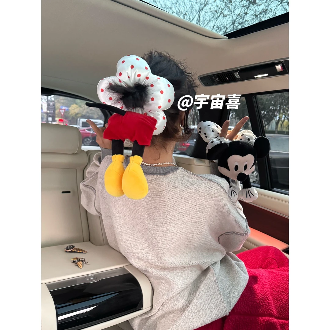 O2-033【米奇丝绸红色波点小花发圈】屁股