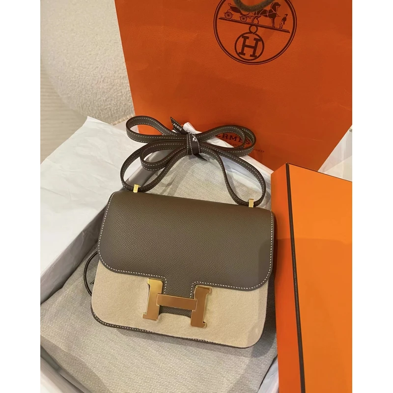 未使用 Hermes/爱马仕 大象灰金扣19康康包 7482281