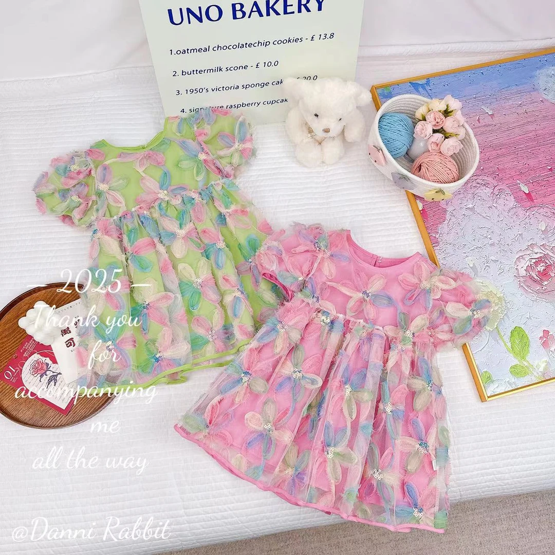 夏款新款女童洋气甜美花朵连衣裙 D-XA368