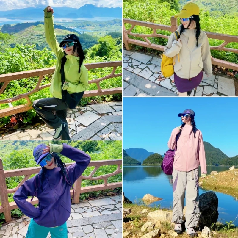 ekaso 户外冲锋衣外套男女春秋防水登山服夹克WN-25858SS