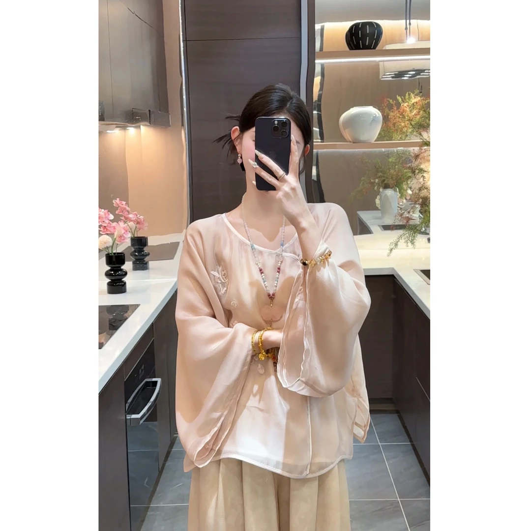 【周粥】【惊鸿】2025新款新中式刺绣气质温柔上衣预JJC5SY0595