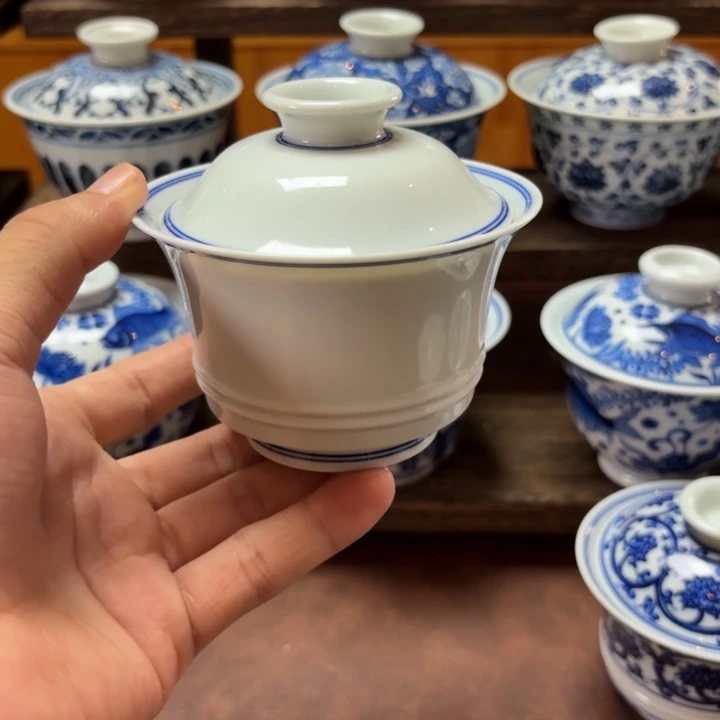 T***料景德镇纯手工马蹄盖碗