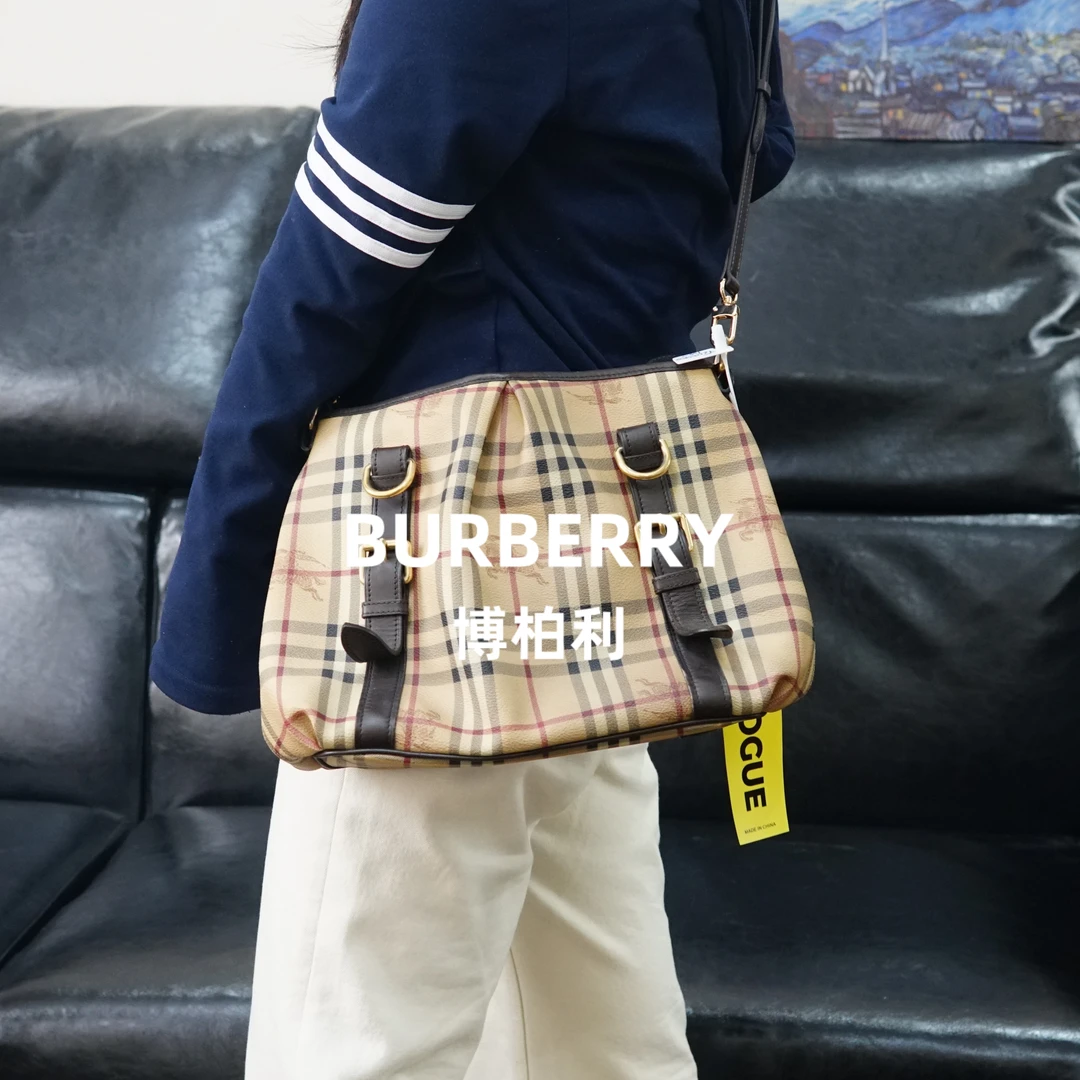 95新 BURBERRY/博柏利 巴宝莉/格纹单肩包/YZ12531022/1022