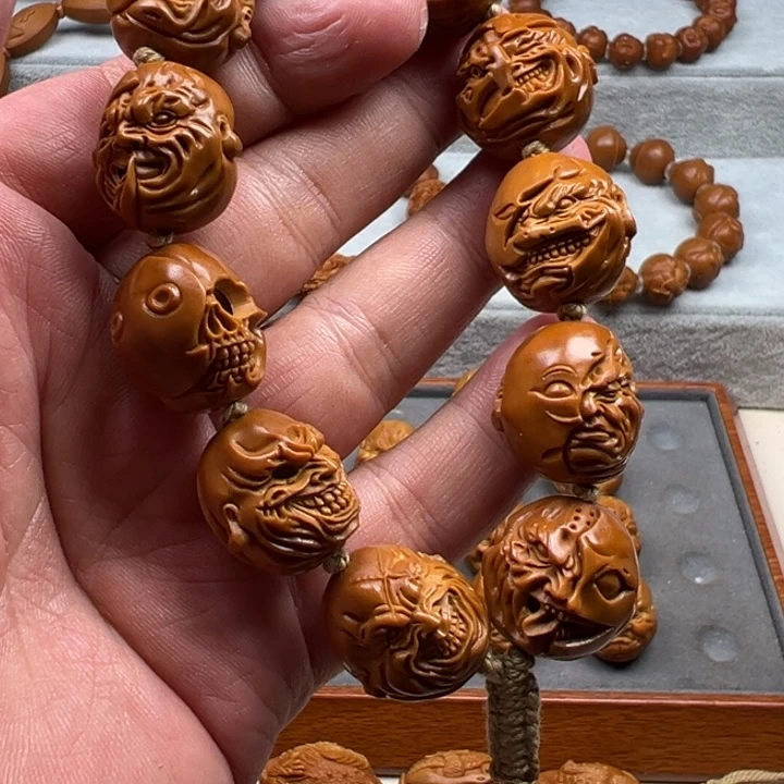 无***事手串橄榄核橄榄核雕工艺制作