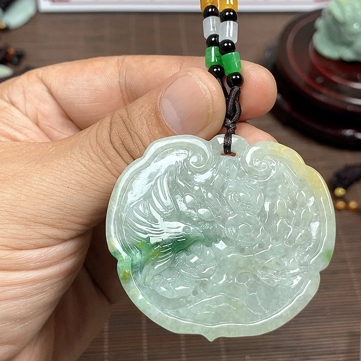 颈饰未镶嵌翡翠天然翡翠玉A货配证书