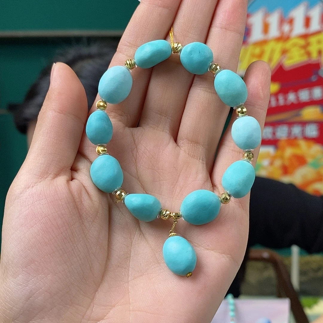 阿***u绿松石18K金镶嵌珠宝奇石