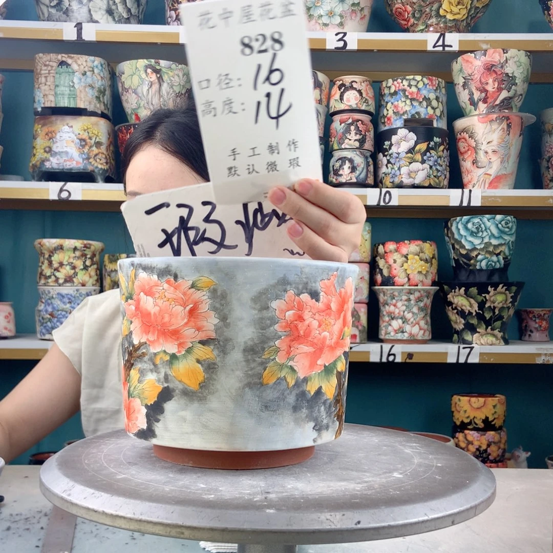 景德镇手工花盆828