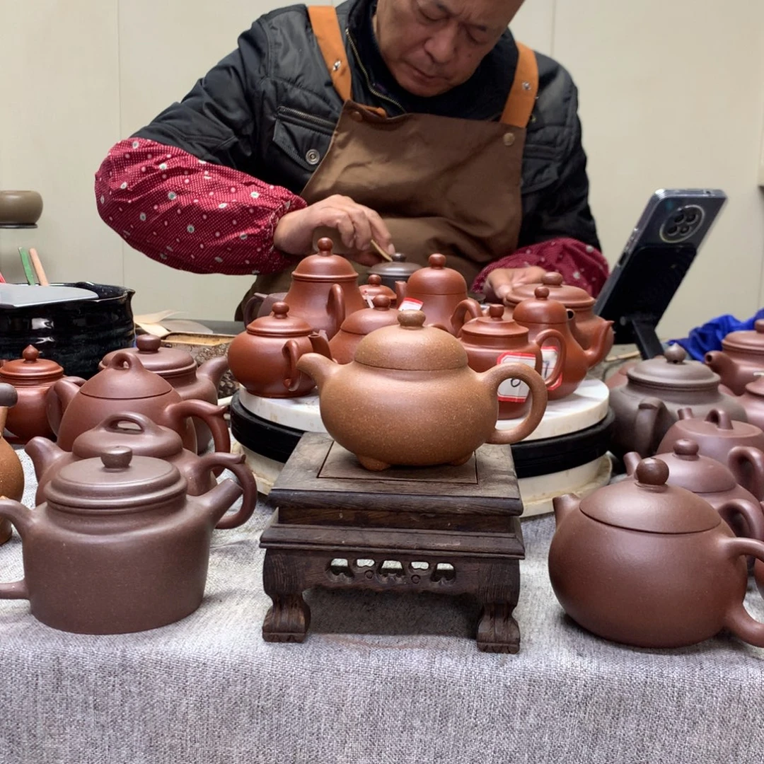 紫泥茶壶黄降坡喜瓢150 C半手工制作