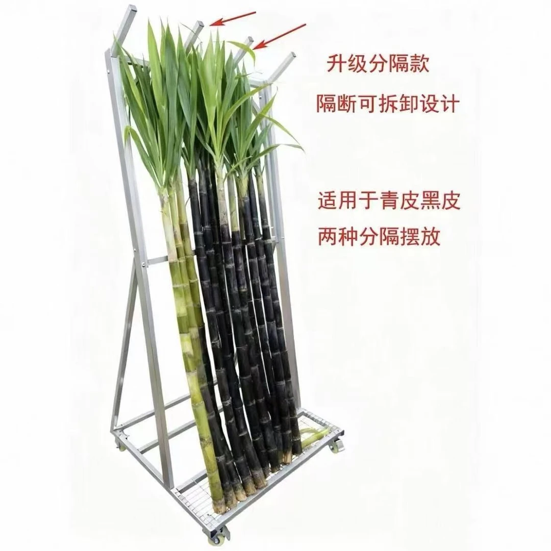 卖甘蔗摆放架斜放固定支撑超市陈列架水果店放甘蔗架子立放展示架