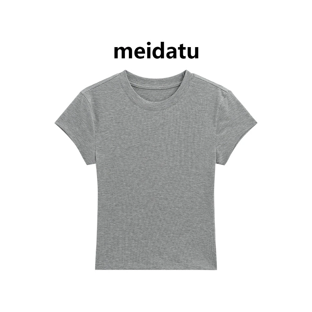 美哒兔（百搭T）基础款纯色修身显瘦T恤（高个子版）CK2347-QG