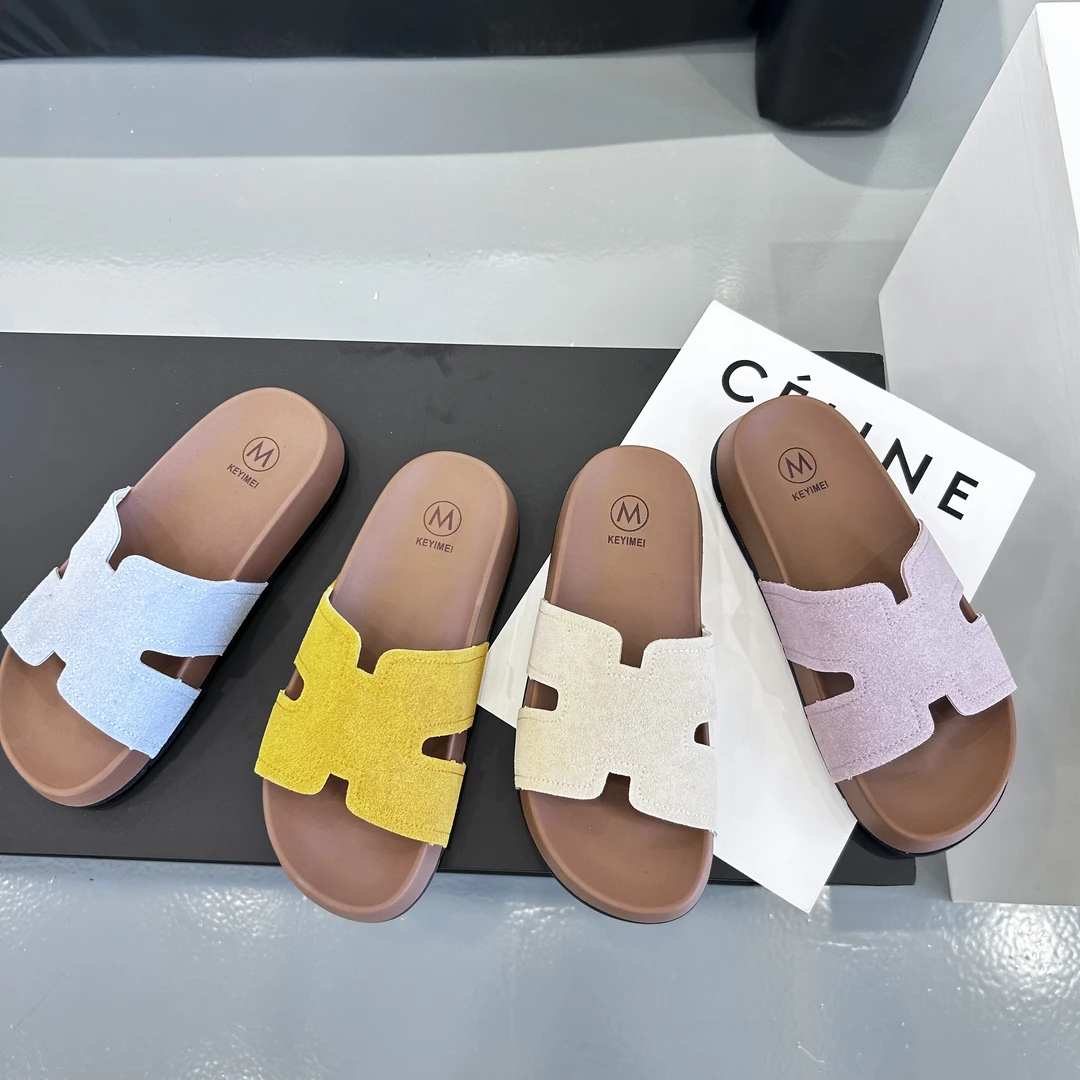 一字拖平底拖鞋女2025年夏季新款舒适时尚软底外穿一脚蹬凉鞋