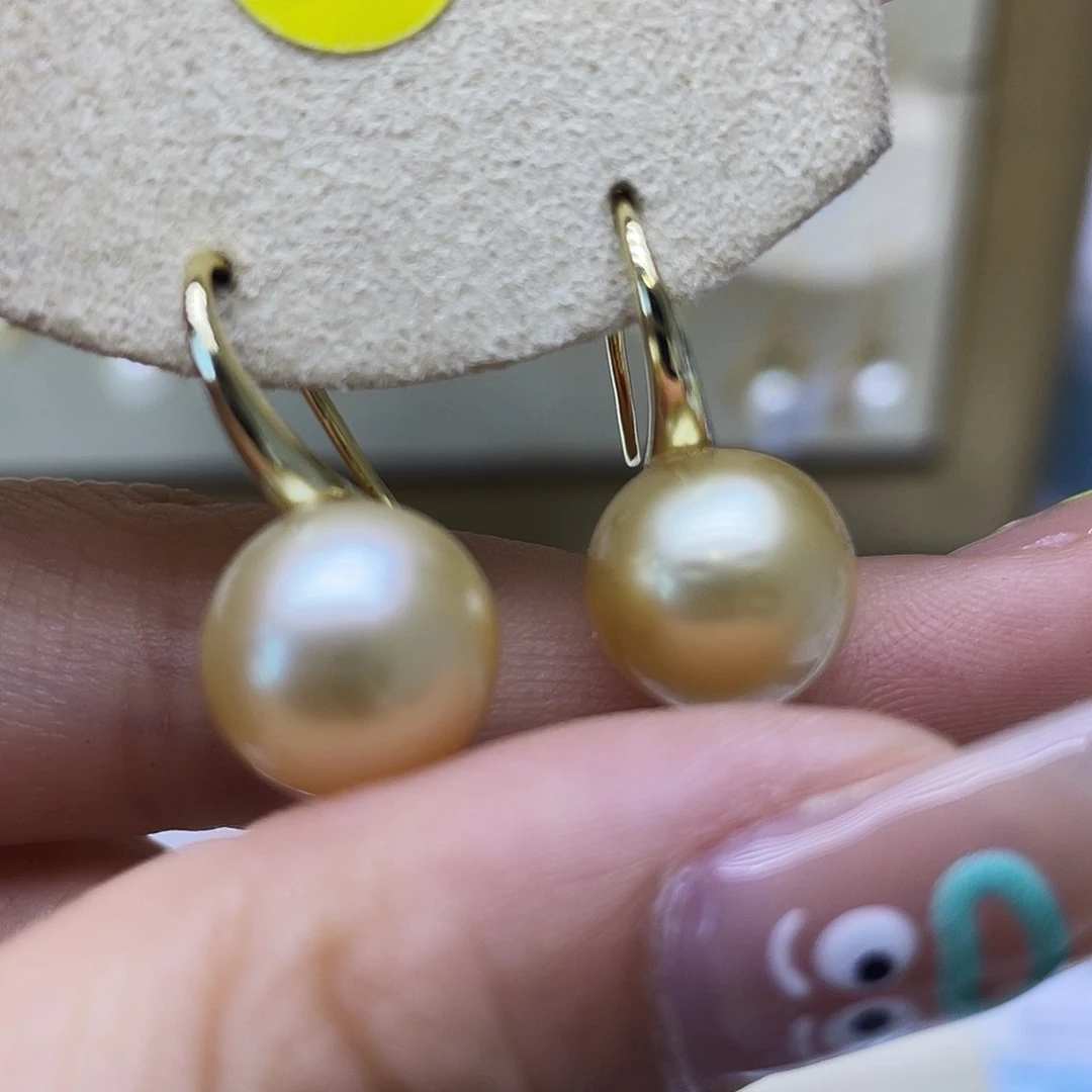 银S925镶嵌海水珍珠耳饰