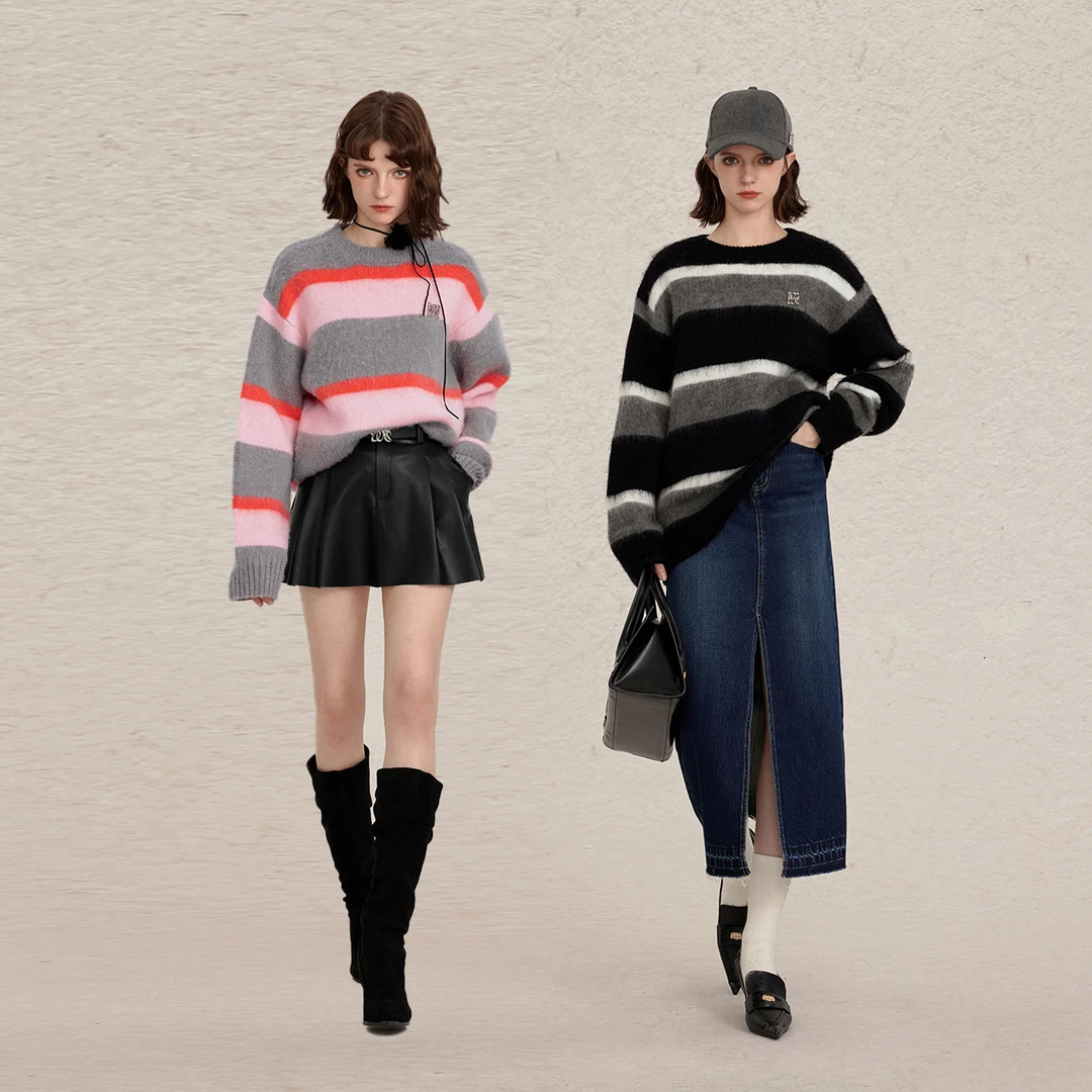 ITIB MMZ设计师款 圆领撞色条纹毛针织衫I234IK0100719