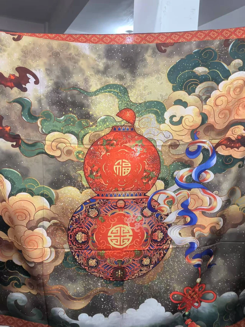 X018  祥云福禄 香云花萝方巾140*140百搭披肩优雅围巾X