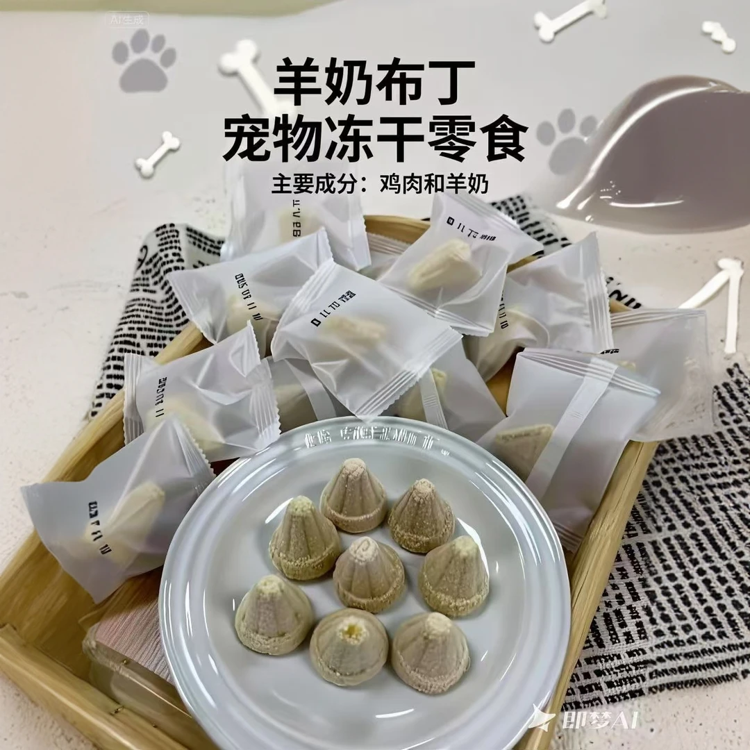 77MIU'S【冻干宠物零食】犬猫冻干生骨肉（冻干羊奶椰椰布丁）