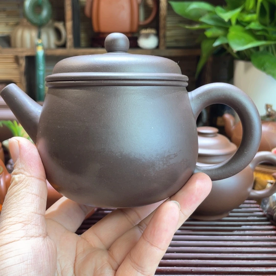 茶壶紫砂元桶黑料300毫升