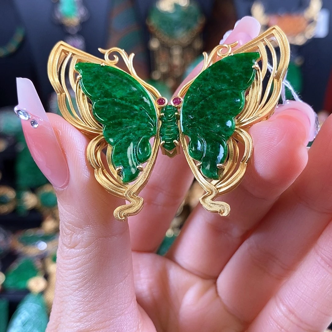 翡翠银S925镶嵌颈饰吊坠