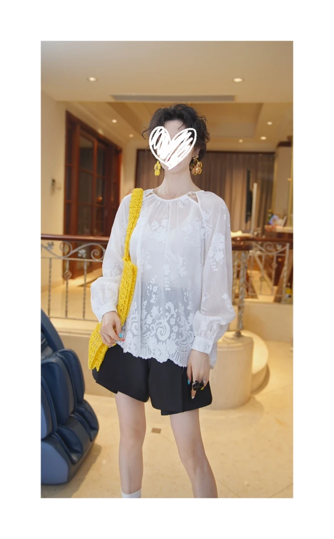 26112391【无尽夏】精致提花轻薄优雅高价上衣