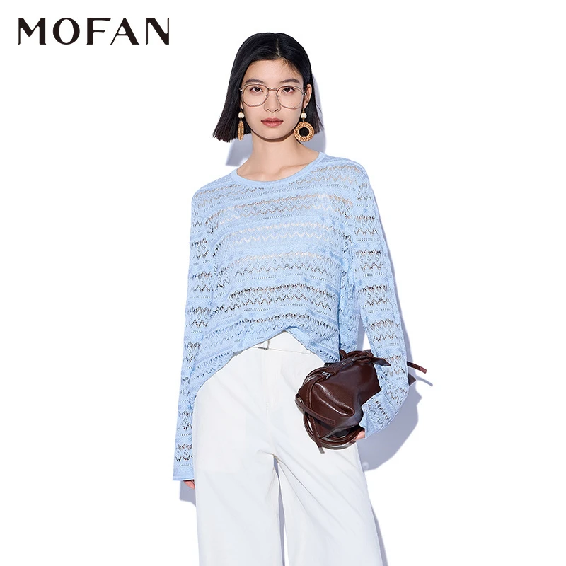 【尚雅专属】【商场同款】MOFAN摩凡秋新款米白毛针织衫MBZ572236
