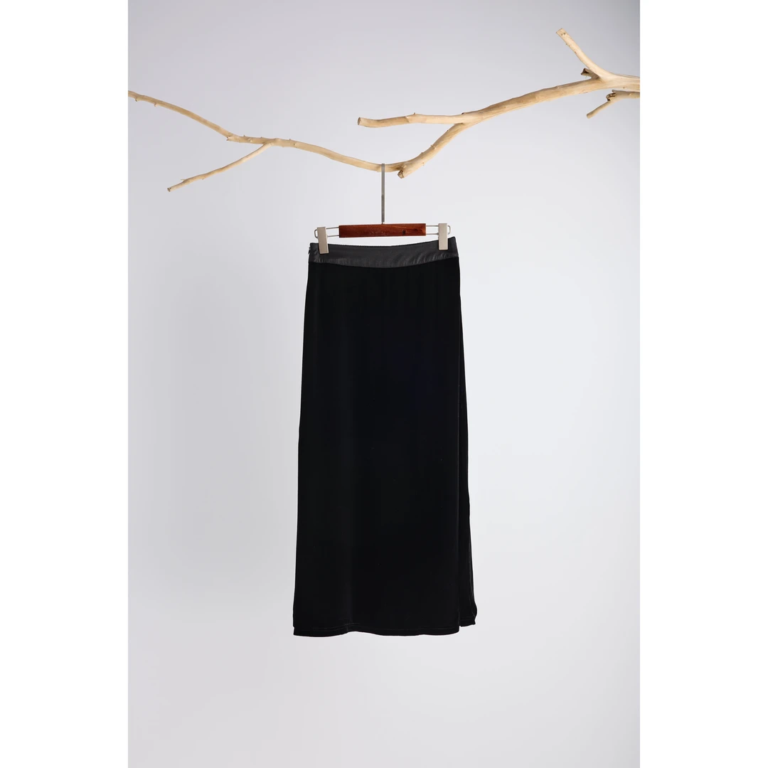 【柔情】真丝丝绒百搭时尚显瘦国风半身裙提花663098