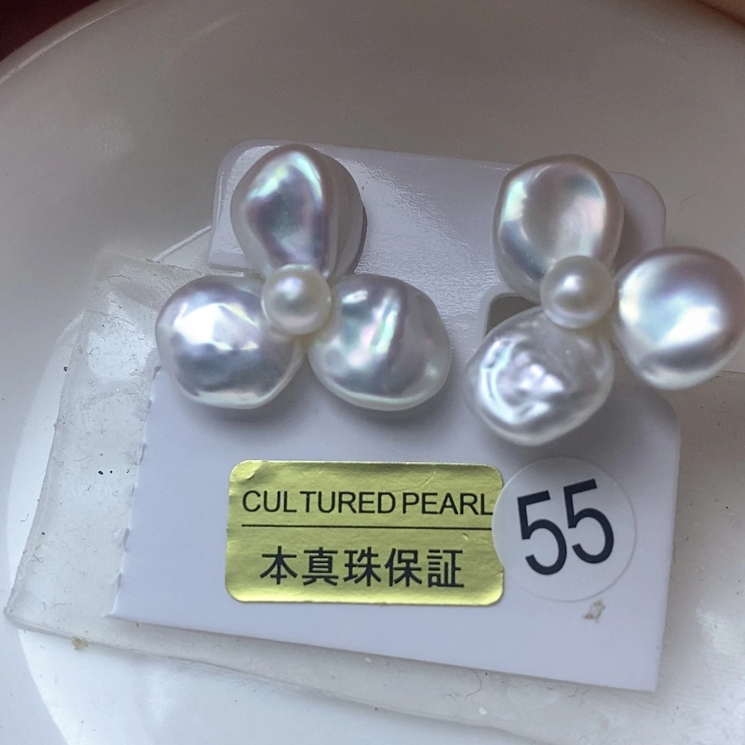 合金淡水珍珠耳钉以*