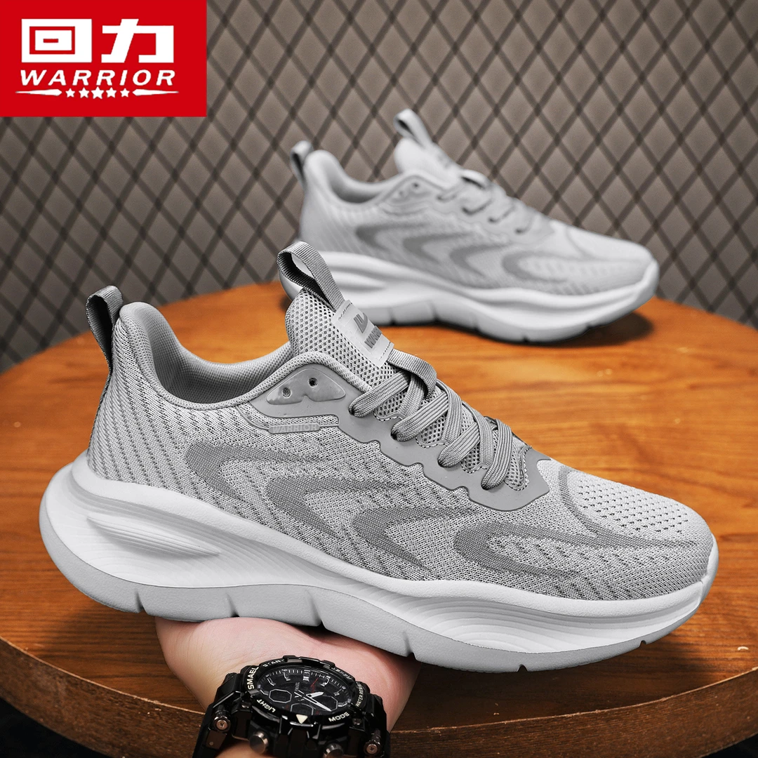 回力男鞋秋季透气飞织网面鞋子男款厚底缓震运动跑步休闲鞋开车鞋