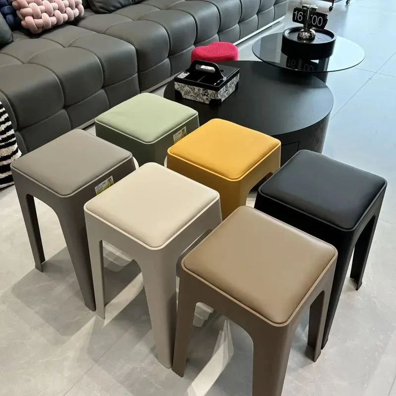 新【秋冬款】软包凳凳子奶油软包凳加厚软包塑料凳子餐椅轻奢高档