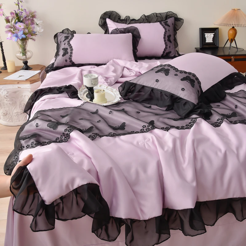 a类夏凉被水洗冰丝四件套夏天夏季空调薄被可机洗丝滑单双人床单