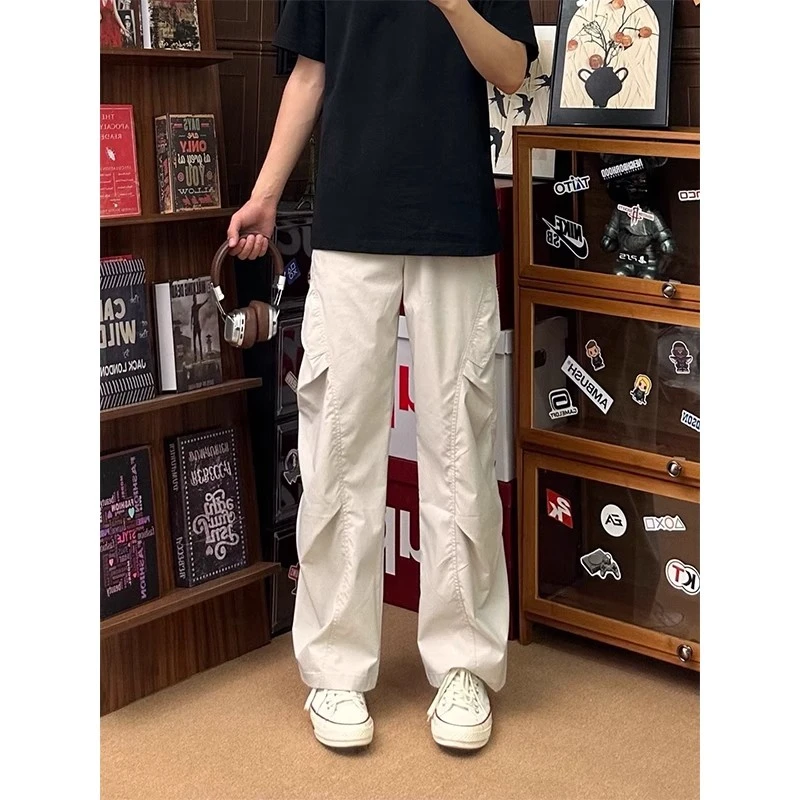 美式微喇弯刀工装裤男夏季薄款速干裤子cleanfit高档伞兵休闲长裤