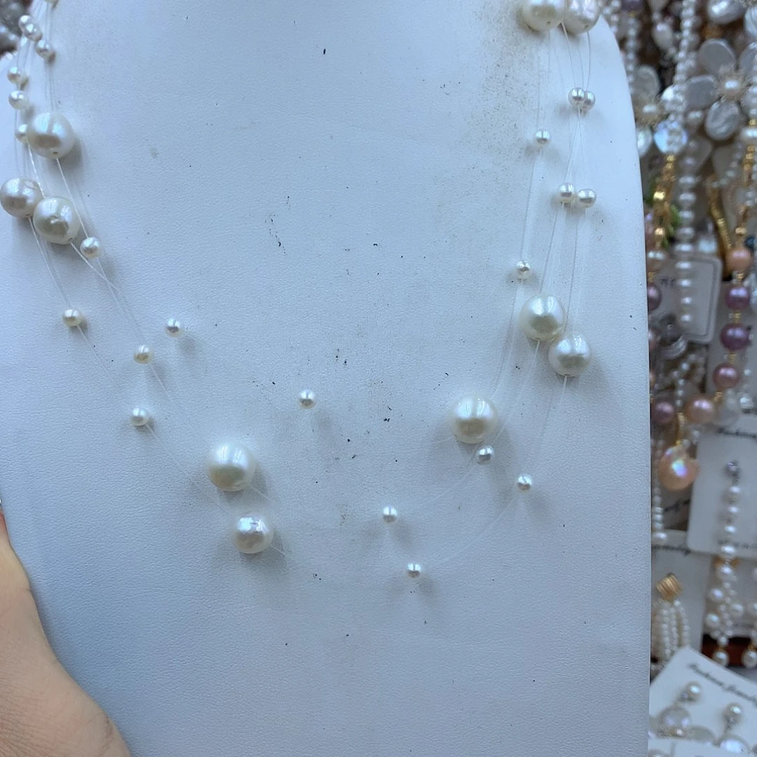 小***事项链耳饰银S925镶嵌淡水珍珠